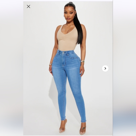 Fashion Nova Can't Deny You Sculpting Skinny Jeans - Light Wash Size 14 (NWT) - Picture 1 of 16